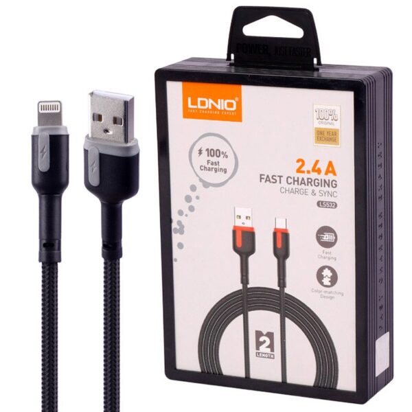 کابل تبدیل USB به لایتنینگ الدینیو مدل LS532 - Image 4