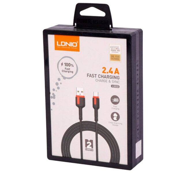 کابل تبدیل USB به لایتنینگ الدینیو مدل LS532 - Image 3