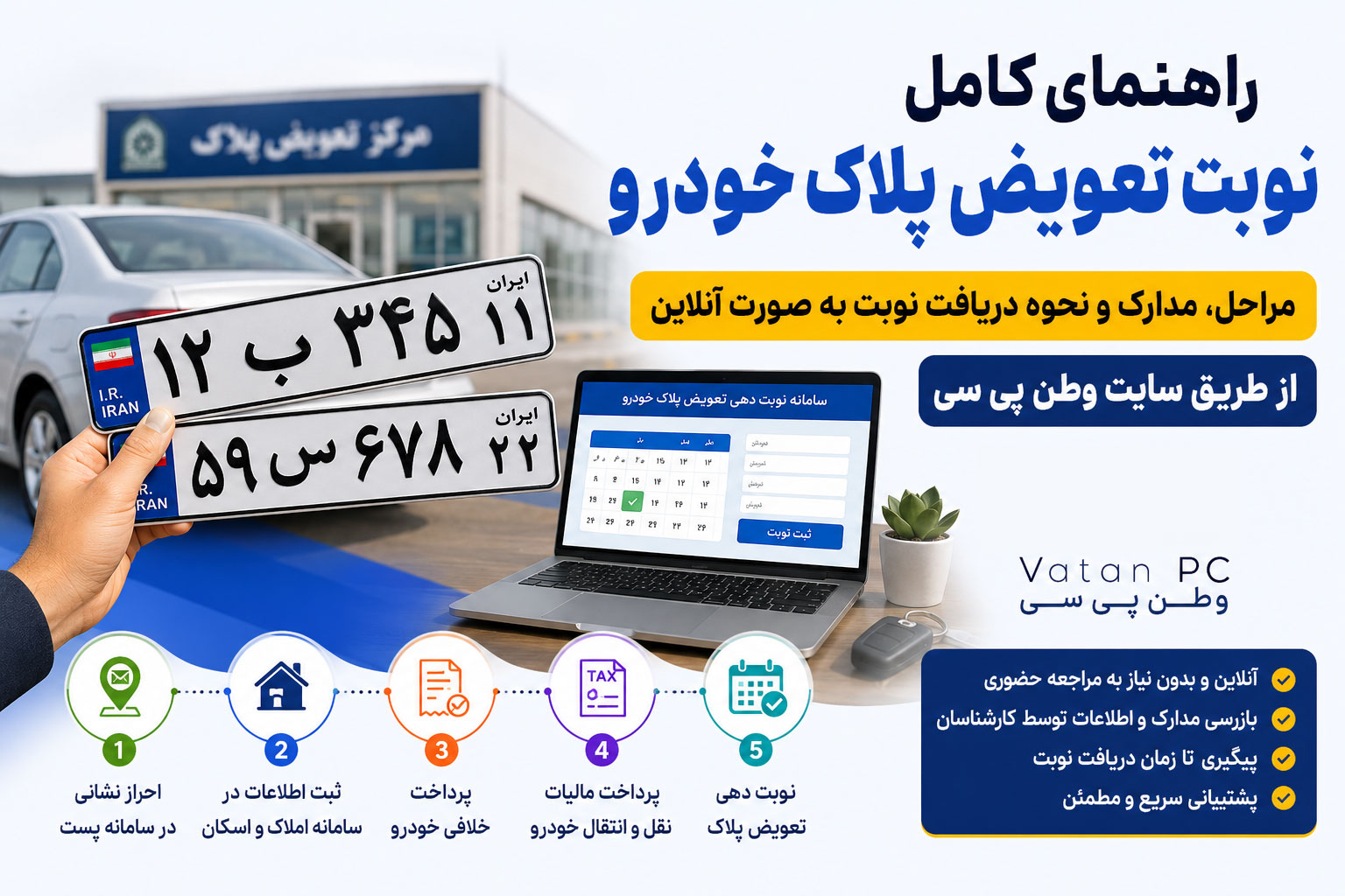 راهنمای سامانه نوبت دهی تعویض پلاک خودرو