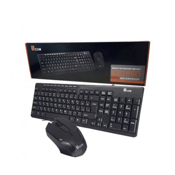 ست کیبورد و ماوس سیم‌دار UCOM مدل KB-2890 با طراحی ارگونومیک و دوام بالا - Image 2