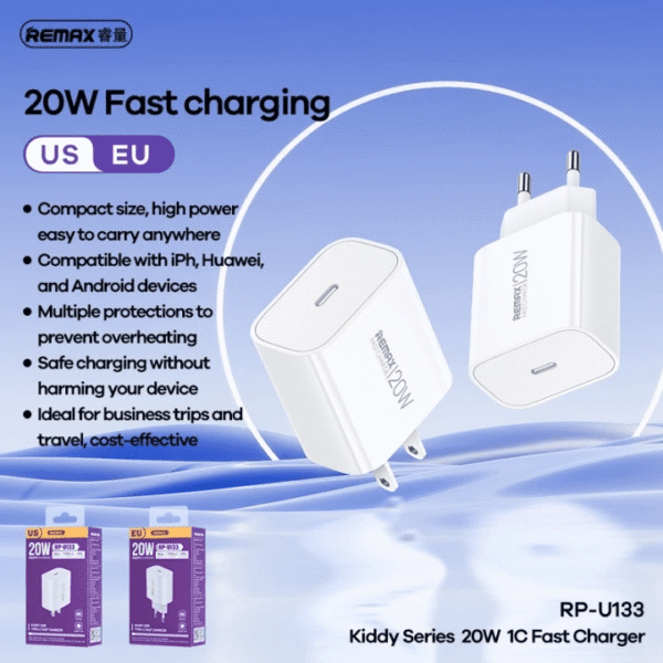 شارژر دیواری Remax مدل RP-U133 - Image 3