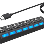 هاب 7 پورت USB 2.0 کلیددار مدل Hi-Speed با نشانگر LED