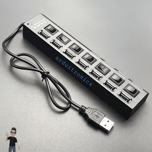 هاب 7 پورت USB 2.0 کلیددار مدل Hi-Speed با نشانگر LED - Image 2