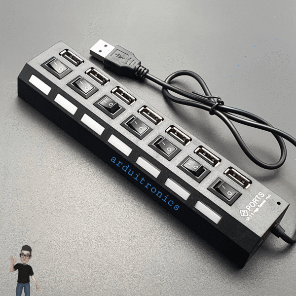هاب 7 پورت USB 2.0 کلیددار مدل Hi-Speed با نشانگر LED - Image 3