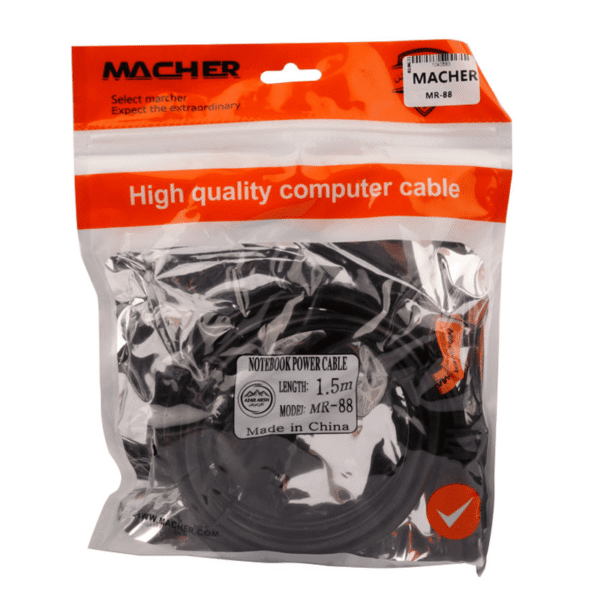 کابل برق 3 پین لپ‌تاپ مچر (Macher) مدل MR-88 طول 1.5 متر - Image 4