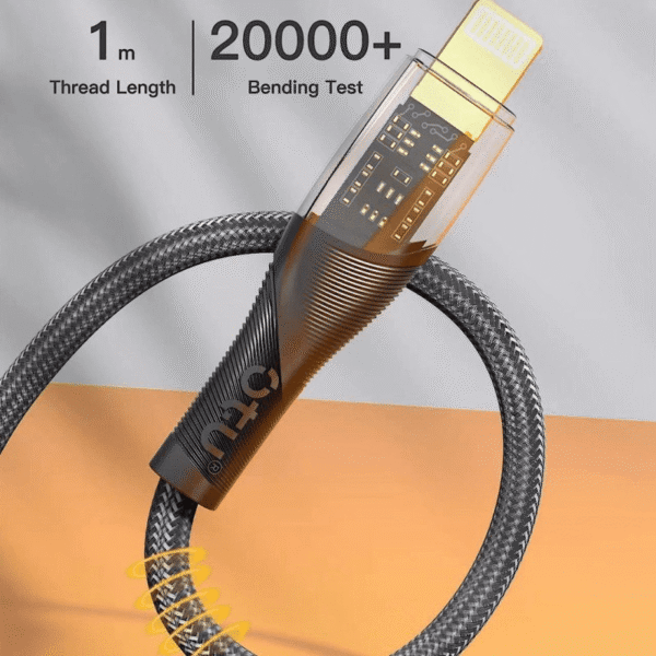 کابل کنفی تایپ سی به لایتنینگ OTU مدل DL18IC توان 20 وات - Image 2