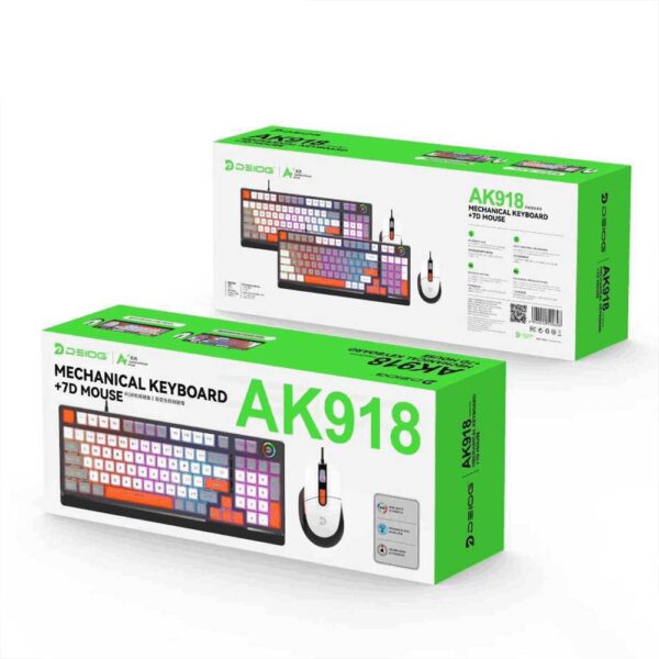 ست ماوس و کیبورد مکانیکی باسیم Deiog AK-918 نورپردازی RGB