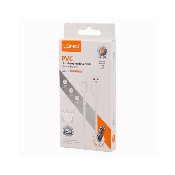 کابل فست شارژ USB-A به Type-C برند LDNIO مدل LS841